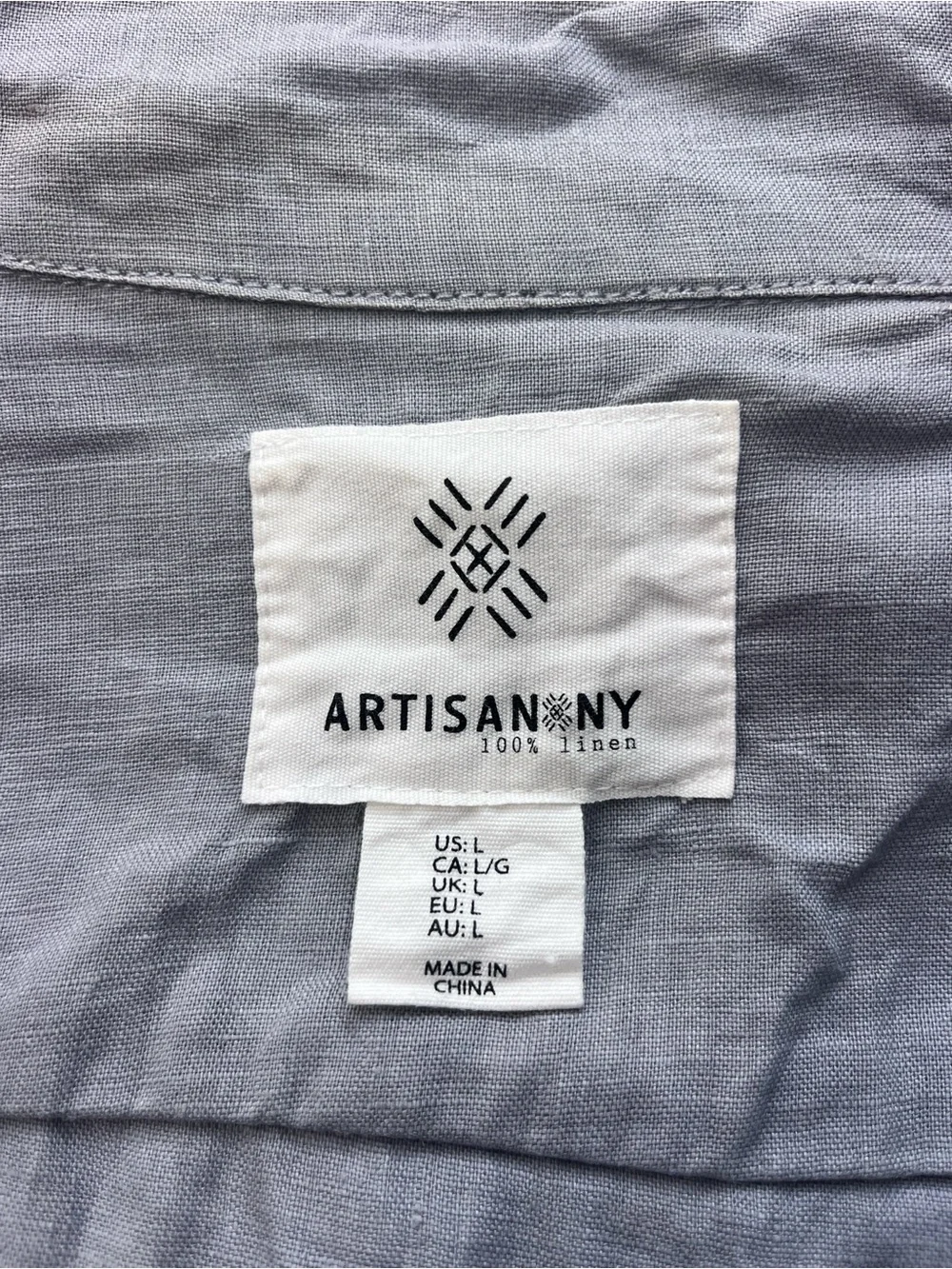 Artisan Ny Light Gray Linen Jacket with Stand Collar